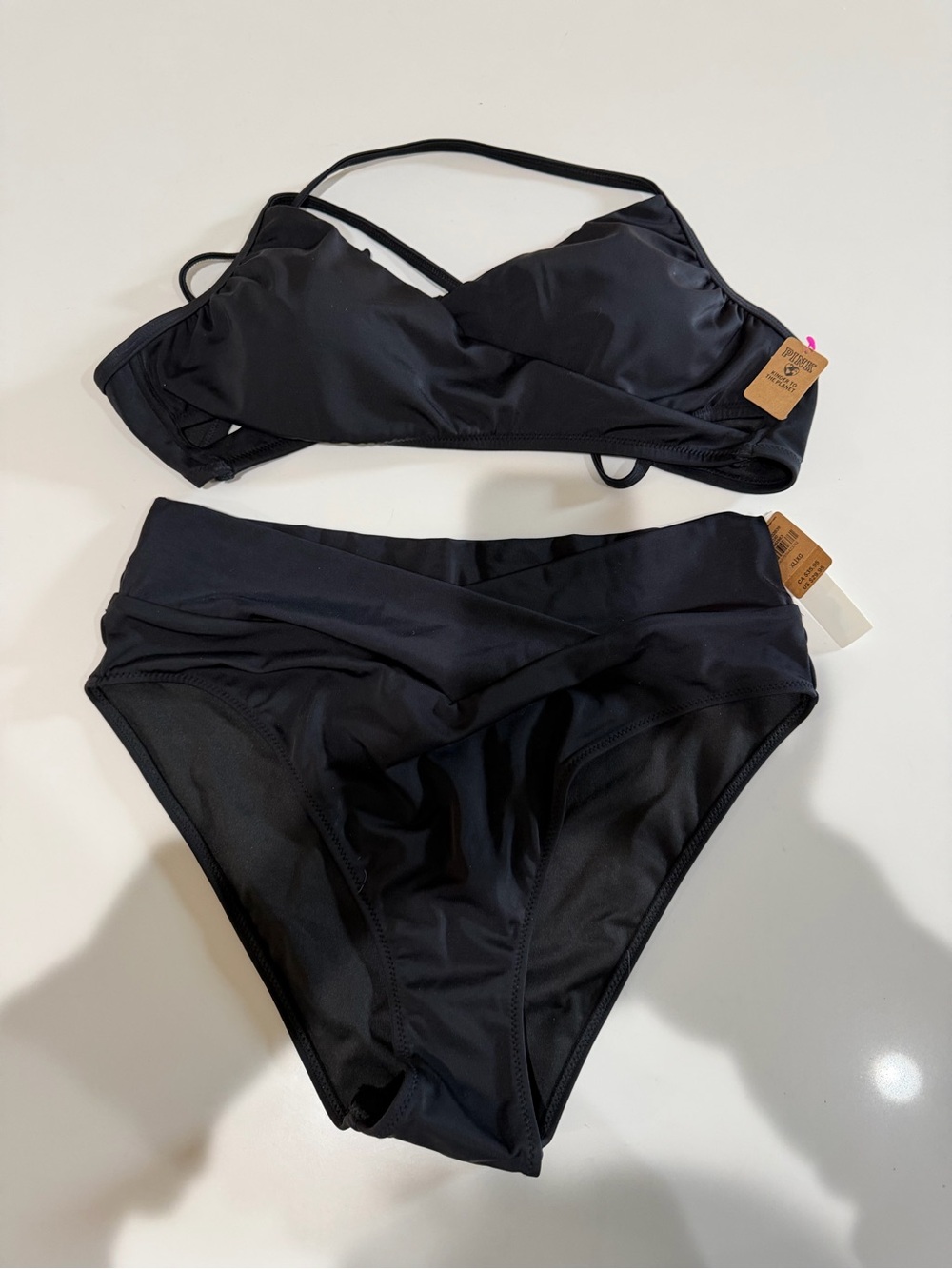 PINK Victoria's Secret Black V-Waist Bikini Set